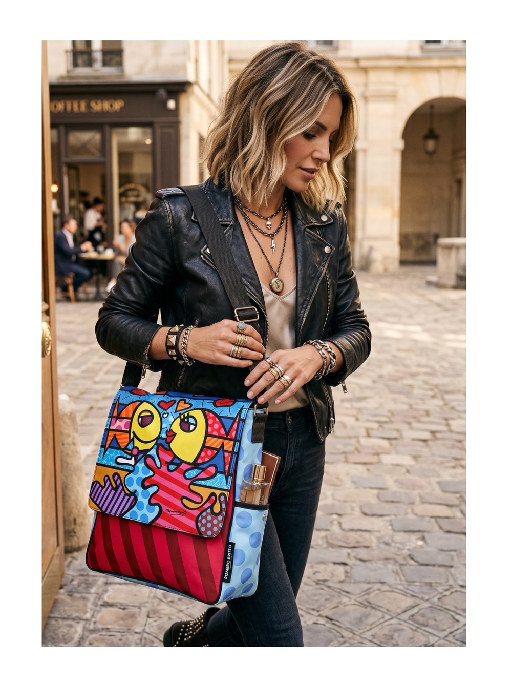 Romero Britto ❤︎︎ Iconic Deeply in Love Laptop iPad Messenger Bag ❤︎︎ Padded ❤︎︎